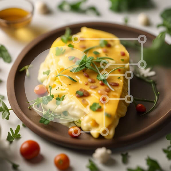 Σετ των 2 Intra Συλλεκτικό Ξύλινο Παζλ Plywood  4mm - Νόστιμα ομελέτα με φρέσκες ντομάτες και βότανα σε τοστ Σε Ξύλινο Κουτί - Διαστάσεις: 10x10 cm – 25 κομμάτια