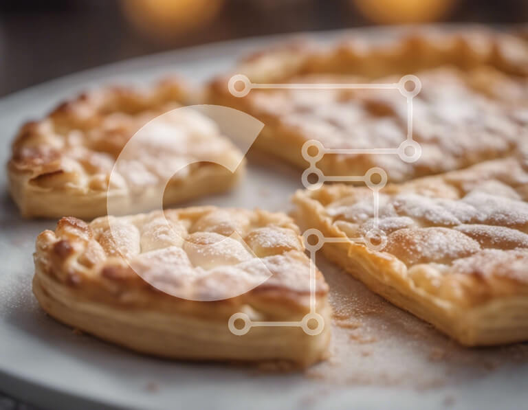 Σετ των 2 Intra Συλλεκτικό Ξύλινο Παζλ Plywood  4mm - Νόστιμα αρτοσκευάσματα με ένα κερί σε ένα πιάτο Σε Ξύλινο Κουτί - Διαστάσεις: 10x10 cm – 25 κομμάτια