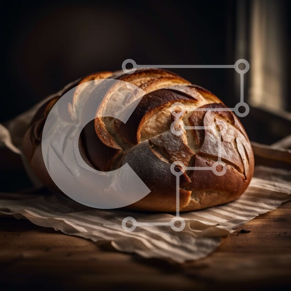 Σετ των 2 Intra Συλλεκτικό Ξύλινο Παζλ Plywood  4mm - Νόστιμη εικόνα του φρεσκοψημένου ψωμιού Σε Ξύλινο Κουτί - Διαστάσεις: 10x10 cm – 25 κομμάτια