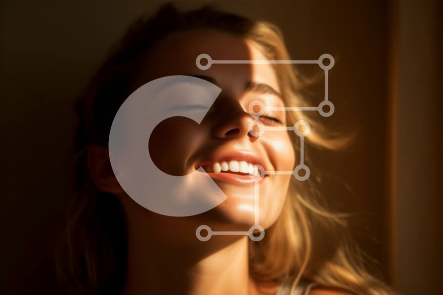 Intra Συλλεκτικό Ξύλινο Παζλ Plywood  4mm - Ξανθιά γυναίκα που στέκεται μπροστά από το παράθυρο με ειρηνική έκφραση Σε Ξύλινο Κουτί - Διαστάσεις Puzzle: 10x10 cm – 25 κομμάτια