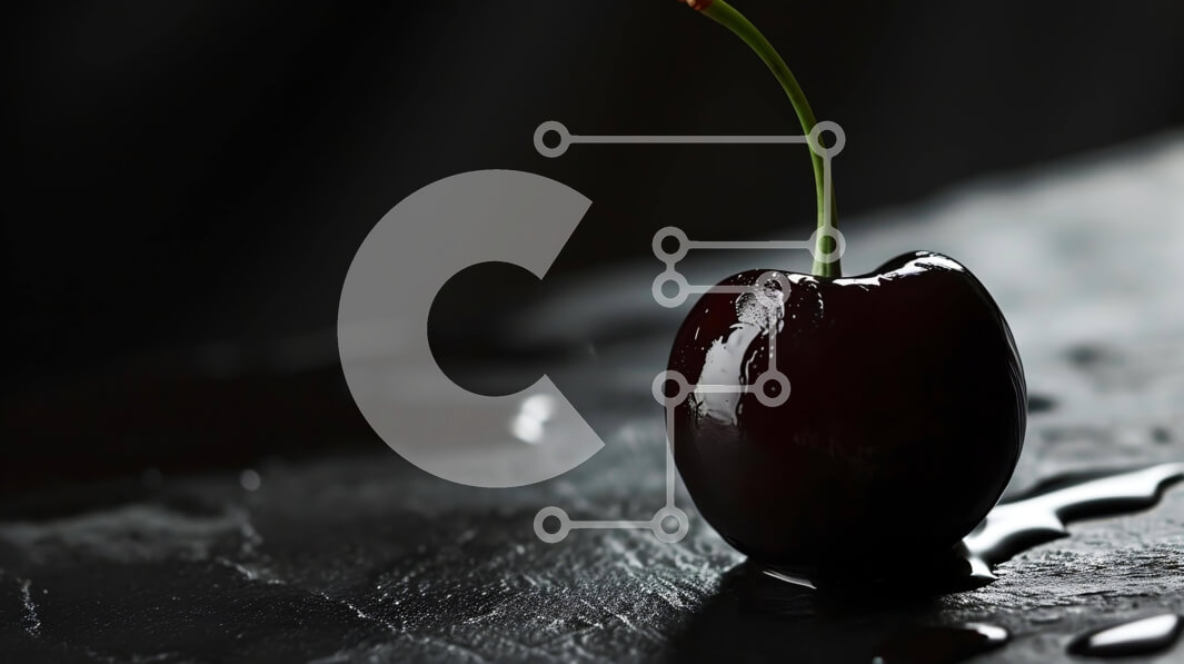 Σετ των 2 Intra Συλλεκτικό Ξύλινο Παζλ Plywood  4mm - Φρέσκο ​​μαύρο κεράσι με σταγόνες νερού σε σκούρο φόντο Σε Ξύλινο Κουτί - Διαστάσεις: 10x10 cm – 25 κομμάτια