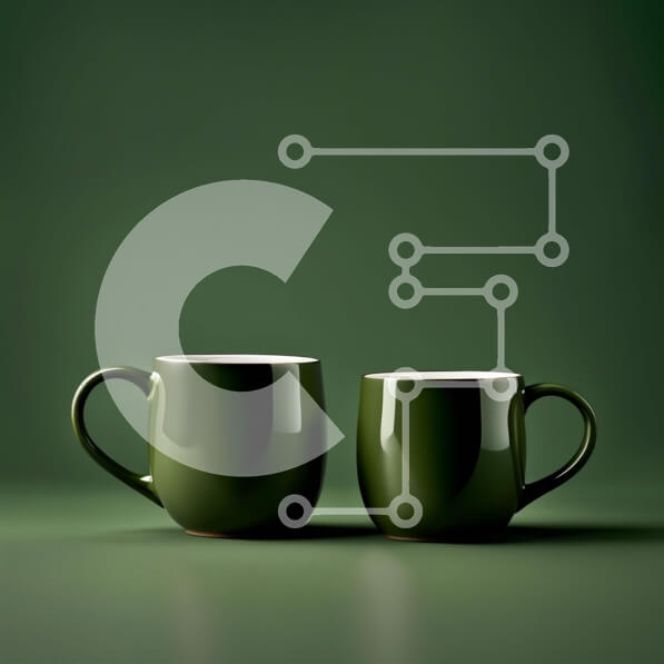 Intra Συλλεκτικό Ξύλινο Παζλ Plywood  4mm - Κομψές και ζωντανές πράσινες κούπες σε μια πράσινη επιφάνεια Σε Ξύλινο Κουτί - Διαστάσεις: 10x10 cm – 25 κομμάτια