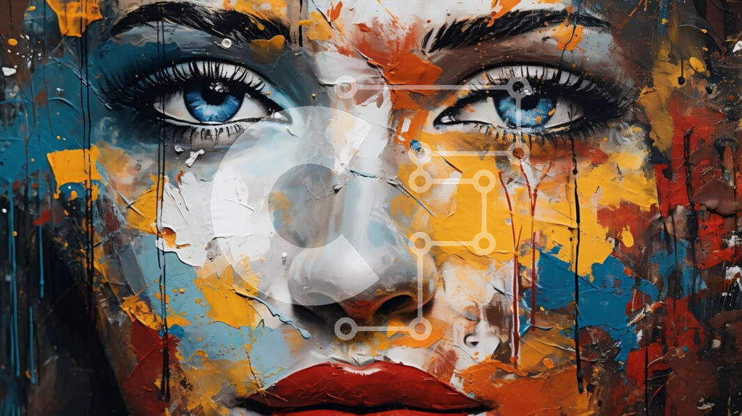 Intra Συλλεκτικό Ξύλινο Παζλ Plywood  4mm - Γυναίκα με φωτεινά μπλε μάτια και σγουρά καστανά μαλλιά Σε Ξύλινο Κουτί - Διαστάσεις Puzzle: 10x10 cm – 25 κομμάτια