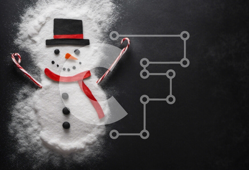 Intra Συλλεκτικό Ξύλινο Παζλ Plywood  4mm - Χιονάνθρωπος από ζάχαρη άχνη για γιορτινή διακόσμηση Σε Ξύλινο Κουτί - Διαστάσεις: 10x10 cm – 25 κομμάτια