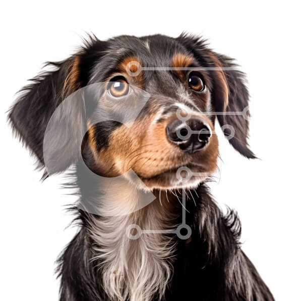 Intra Συλλεκτικό Ξύλινο Παζλ Plywood  4mm - Αξιολάτρευτη εικόνα ενός περίεργου σκύλου με αφράτη γούνα και φωτεινά μάτια Σε Ξύλινο Κουτί - Διαστάσεις: 10x10 cm – 25 κομμάτια