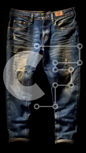 Intra Συλλεκτικό Ξύλινο Παζλ Plywood  4mm - Τραχύ και φθαρμένο μπλε τζιν με προβληματικές περιοχές Σε Ξύλινο Κουτί - Διαστάσεις Puzzle: 10x10 cm – 25 κομμάτια