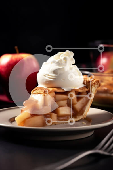 Σετ των 2 Intra Συλλεκτικό Ξύλινο Παζλ Plywood  4mm - Φέτα μηλόπιτα με σαντιγί και μήλα Σε Ξύλινο Κουτί - Διαστάσεις: 10x10 cm – 25 κομμάτια