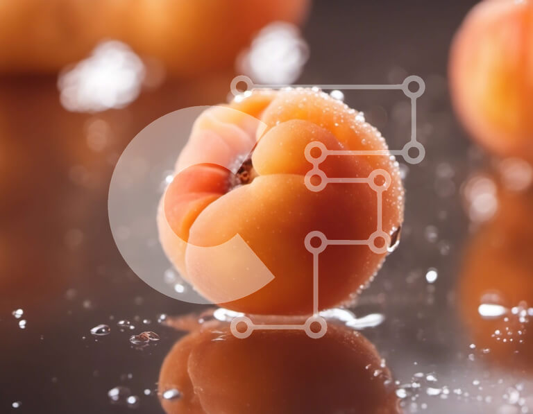 Σετ των 2 Intra Συλλεκτικό Ξύλινο Παζλ Plywood  4mm - Ώριμα βερίκοκα στις σταγόνες νερού Σε Ξύλινο Κουτί - Διαστάσεις: 10x10 cm – 25 κομμάτια