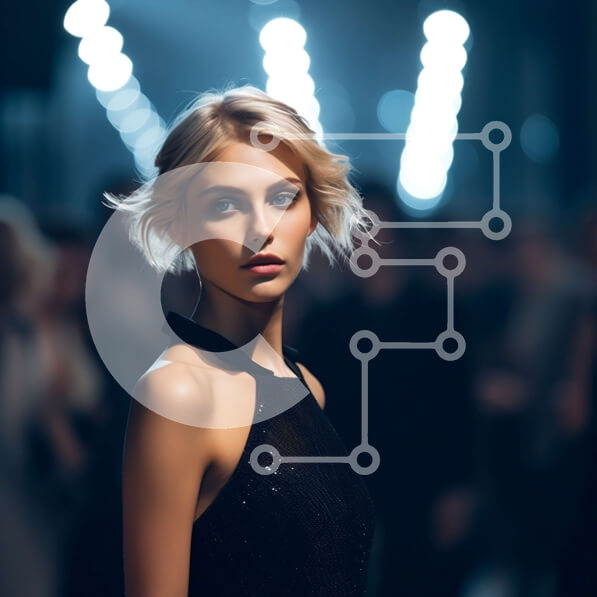 Σετ των 2 Intra Συλλεκτικό Ξύλινο Παζλ Plywood  4mm - Μοντέρνα ξανθιά γυναίκα που στέκεται περήφανα σε μια επίδειξη μόδας Σε Ξύλινο Κουτί - Διαστάσεις: 10x10 cm – 25 κομμάτια