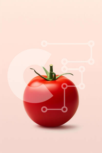 Σετ των 2 Intra Συλλεκτικό Ξύλινο Παζλ Plywood  4mm - Ενιαία κόκκινη ντομάτα σε υπόλευκο φόντο Σε Ξύλινο Κουτί - Διαστάσεις: 10x10 cm – 25 κομμάτια