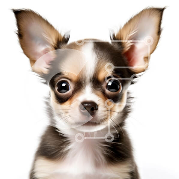 Intra Συλλεκτικό Ξύλινο Παζλ Plywood  4mm - Αξιολάτρευτη εικόνα ενός σκύλου Τσιουάουα σε λευκό φόντο Σε Ξύλινο Κουτί - Διαστάσεις: 10x10 cm – 25 κομμάτια