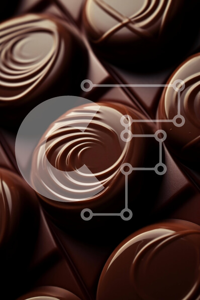 Σετ των 2 Intra Συλλεκτικό Ξύλινο Παζλ Plywood  4mm - Κοντινό πλάνο διάφορων ράβδων σοκολάτας Σε Ξύλινο Κουτί - Διαστάσεις: 10x10 cm – 25 κομμάτια