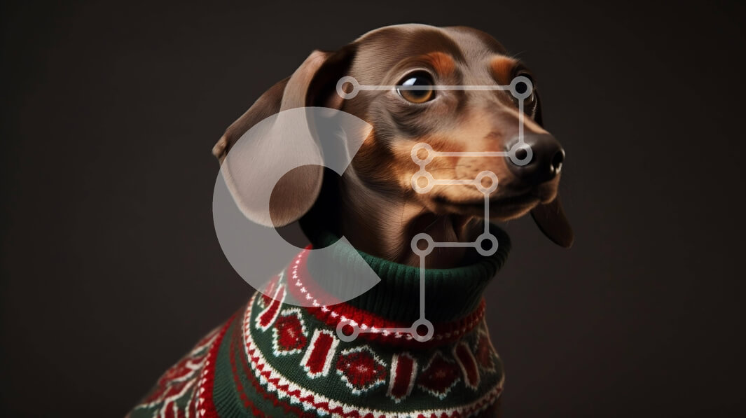 Intra Συλλεκτικό Ξύλινο Παζλ Plywood  4mm - Χαριτωμένο σκυλί Dachshund που φορά διακοσμητικό πουλόβερ Σε Ξύλινο Κουτί - Διαστάσεις: 10x10 cm – 25 κομμάτια