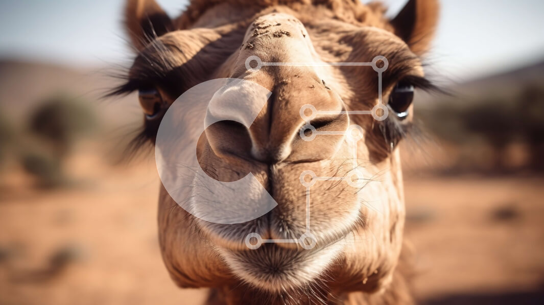 Intra Συλλεκτικό Ξύλινο Παζλ Plywood  4mm - Όμορφη κοντινή εικόνα του προσώπου μιας καμήλας στην έρημο Σε Ξύλινο Κουτί - Διαστάσεις: 10x10 cm – 25 κομμάτια