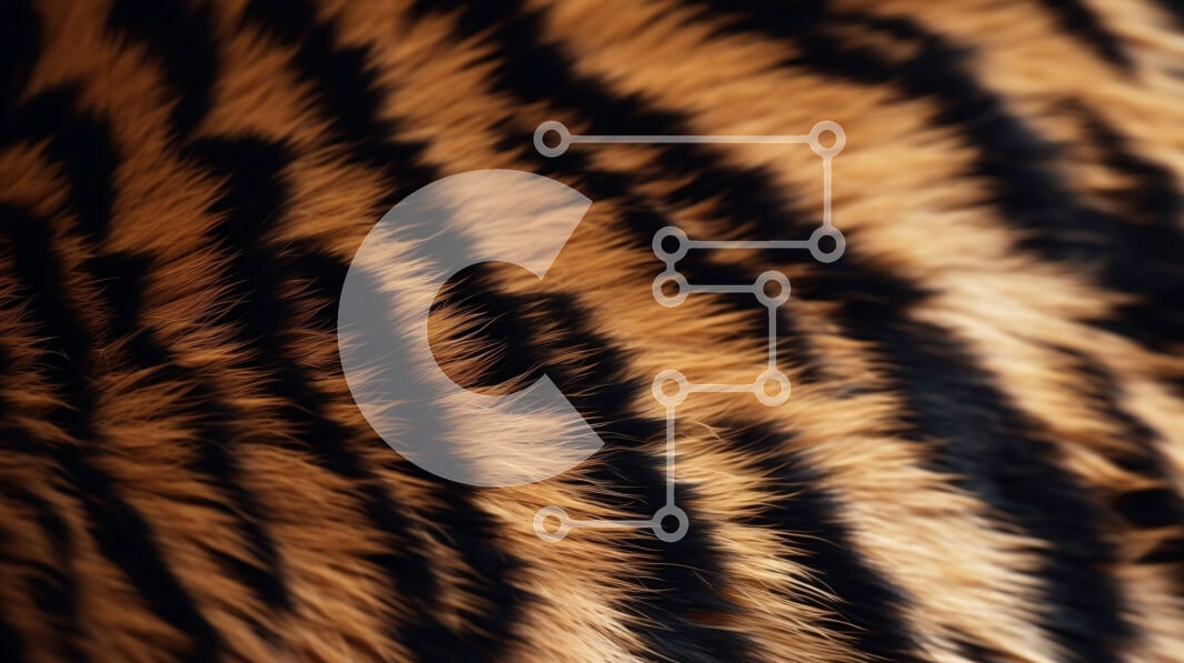 Σετ των 2 Intra Συλλεκτικό Ξύλινο Παζλ Plywood  4mm - Κοντινό πλάνο της γούνας τίγρης σε σκούρο καφέ και μαύρο Σε Ξύλινο Κουτί - Διαστάσεις: 10x10 cm – 25 κομμάτια