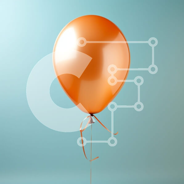 Intra Συλλεκτικό Ξύλινο Παζλ Plywood  4mm - Πλωτό πορτοκαλί μπαλόνι με κορδέλα Σε Ξύλινο Κουτί - Διαστάσεις Puzzle: 10x10 cm – 25 κομμάτια