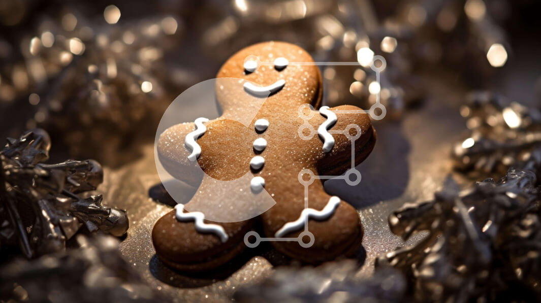 Σετ των 2 Intra Συλλεκτικό Ξύλινο Παζλ Plywood  4mm - Ο άνθρωπος με μελόψωμο σε ασημένιες νιφάδες χιονιού Σε Ξύλινο Κουτί - Διαστάσεις: 10x10 cm – 25 κομμάτια