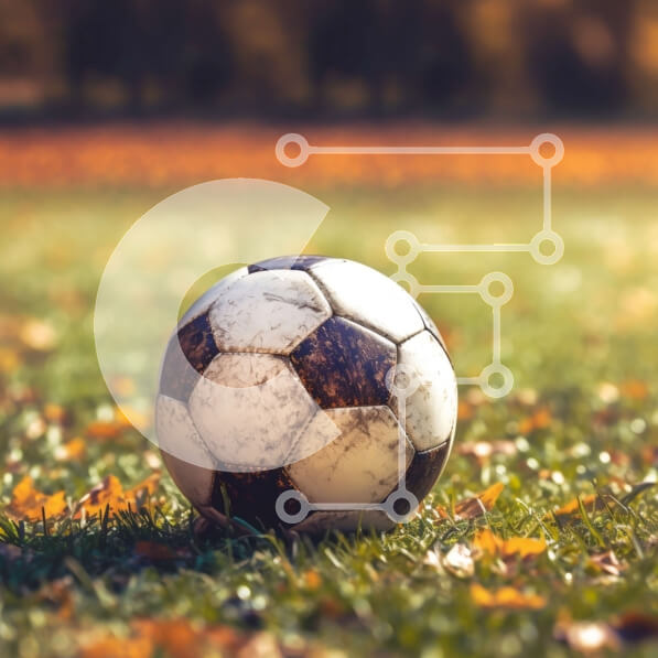 Intra Συλλεκτικό Ξύλινο Παζλ Plywood  4mm - Μπάλα ποδοσφαίρου σε ένα γήπεδο με φθινοπωρινά φύλλα Σε Ξύλινο Κουτί - Διαστάσεις Puzzle: 10x10 cm – 25 κομμάτια