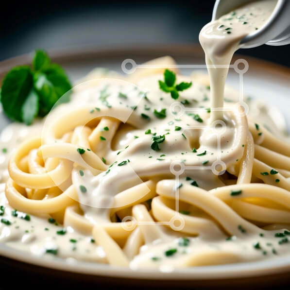 Σετ των 2 Intra Συλλεκτικό Ξύλινο Παζλ Plywood  4mm - Νόστιμο πιάτο σπαγγέτι με κρεμώδη σάλτσα και φρέσκο ​​μαϊντανό Σε Ξύλινο Κουτί - Διαστάσεις: 10x10 cm – 25 κομμάτια