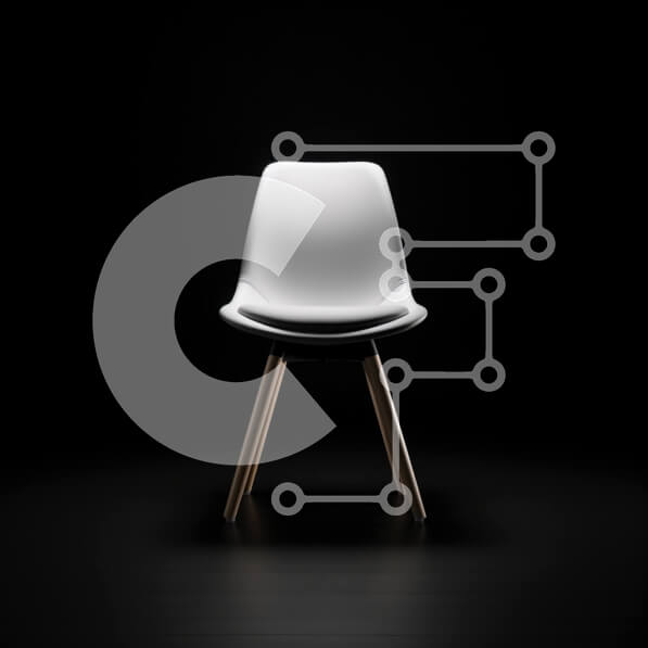 Intra Συλλεκτικό Ξύλινο Παζλ Plywood  4mm - Μοντέρνα και μινιμαλιστική λευκή καρέκλα με ξύλινο σκελετό Σε Ξύλινο Κουτί - Διαστάσεις Puzzle: 10x10 cm – 25 κομμάτια