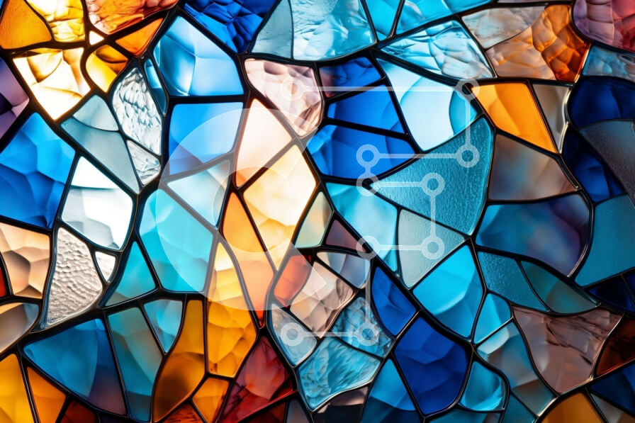 Intra Συλλεκτικό Ξύλινο Παζλ Plywood  4mm - Ζωντανό και πολύχρωμο βιτρό Σε Ξύλινο Κουτί - Διαστάσεις Puzzle: 10x10 cm – 25 κομμάτια