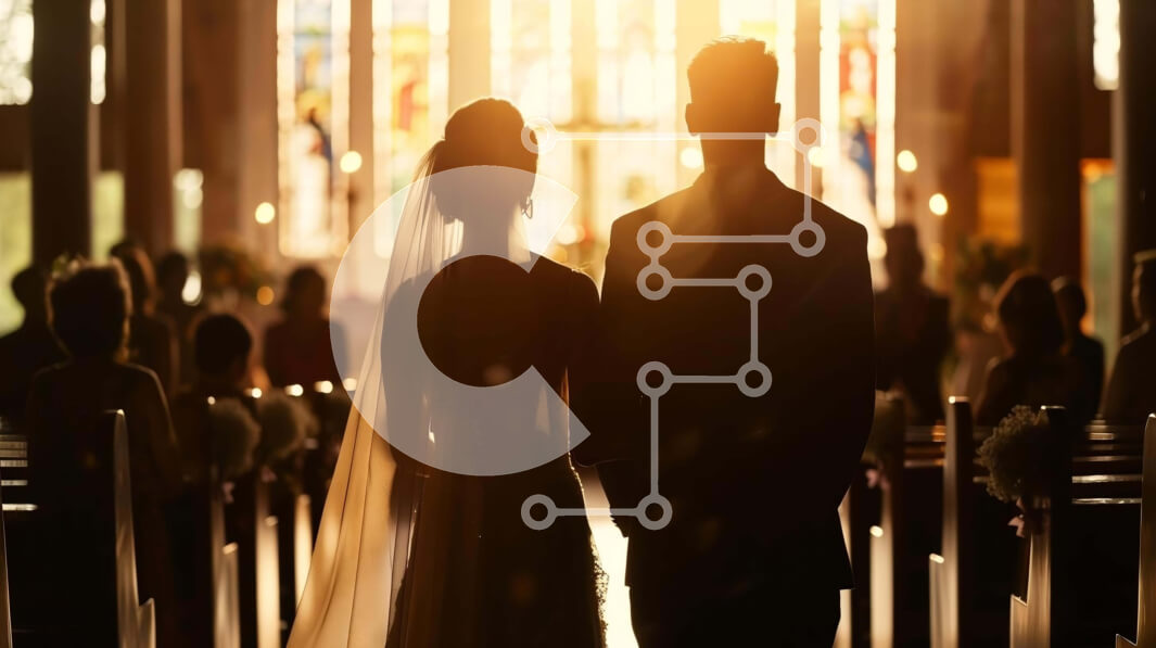 Intra Συλλεκτικό Ξύλινο Παζλ Plywood  4mm - Νεόνυμφο ζευγάρι που περπατά στο διάδρομο Σε Ξύλινο Κουτί - Διαστάσεις Puzzle: 10x10 cm – 25 κομμάτια