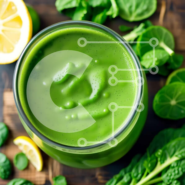 Σετ των 2 Intra Συλλεκτικό Ξύλινο Παζλ Plywood  4mm - Δροσιστικό πράσινο Smoothie με σπανάκι και λεμόνι Σε Ξύλινο Κουτί - Διαστάσεις: 10x10 cm – 25 κομμάτια