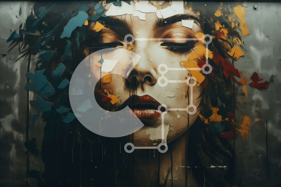 Intra Συλλεκτικό Ξύλινο Παζλ Plywood  4mm - Εκπληκτικό πορτρέτο μιας γυναίκας με πολύχρωμη τέχνη από χαρτί Σε Ξύλινο Κουτί - Διαστάσεις Puzzle: 10x10 cm – 25 κομμάτια