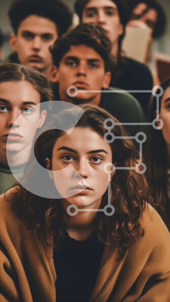 Intra Συλλεκτικό Ξύλινο Παζλ Plywood  4mm - Ομάδα νέων που συμμετέχουν σε σοβαρή συζήτηση Σε Ξύλινο Κουτί - Διαστάσεις Puzzle: 10x10 cm – 25 κομμάτια