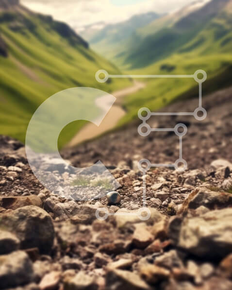 Intra Συλλεκτικό Ξύλινο Παζλ Plywood  4mm - Καταπράσινη ορεινή κοιλάδα με καθαρό ποτάμι και χιονισμένα βουνά Σε Ξύλινο Κουτί - Διαστάσεις Puzzle: 10x10 cm – 25 κομμάτια