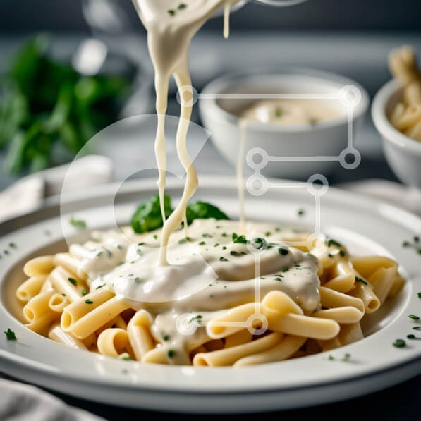 Σετ των 2 Intra Συλλεκτικό Ξύλινο Παζλ Plywood  4mm - Δελεαστική εικόνα με κρεμώδη ζυμαρικά με φρέσκο ​​μαϊντανό Σε Ξύλινο Κουτί - Διαστάσεις: 10x10 cm – 25 κομμάτια