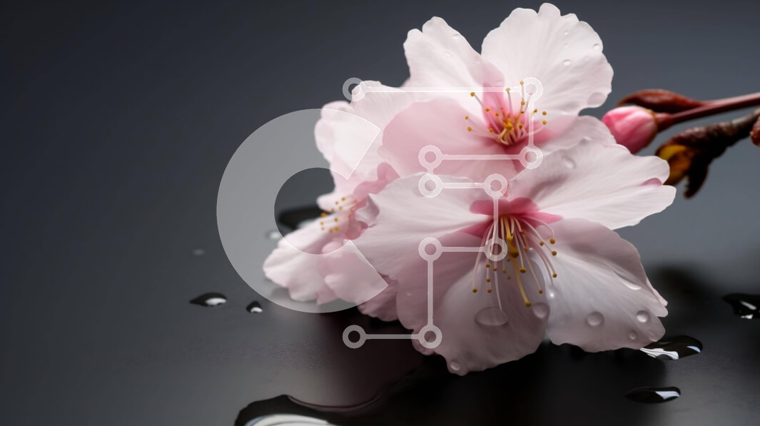 Intra Συλλεκτικό Ξύλινο Παζλ Plywood  4mm - Ροζ λουλούδια με σταγονίδια νερού σε μαύρη επιφάνεια Σε Ξύλινο Κουτί - Διαστάσεις: 10x10 cm – 25 κομμάτια