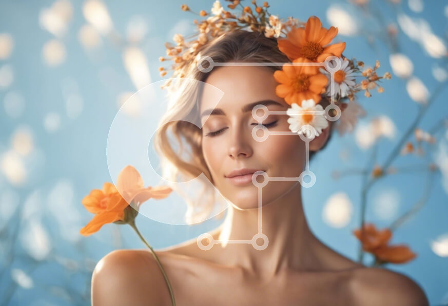 Intra Συλλεκτικό Ξύλινο Παζλ Plywood  4mm - Ομορφιά και μόδα - νεαρή γυναίκα με στέμμα λουλουδιών Σε Ξύλινο Κουτί - Διαστάσεις Puzzle: 10x10 cm – 25 κομμάτια