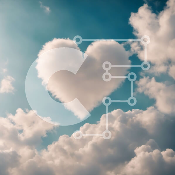 Intra Συλλεκτικό Ξύλινο Παζλ Plywood  4mm - Σύννεφο στον ουρανό σε σχήμα καρδιάς Σε Ξύλινο Κουτί - Διαστάσεις: 10x10 cm – 25 κομμάτια