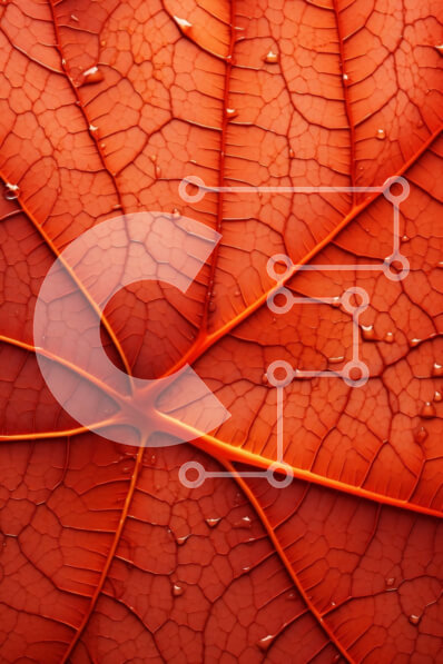 Σετ των 2 Intra Συλλεκτικό Ξύλινο Παζλ Plywood  4mm - Όμορφη εικόνα ενός κόκκινου φύλλου με σταγονίδια νερού Σε Ξύλινο Κουτί - Διαστάσεις: 10x10 cm – 25 κομμάτια