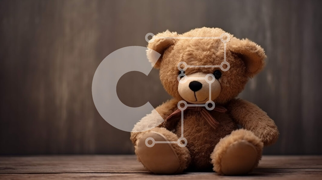 Intra Συλλεκτικό Ξύλινο Παζλ Plywood  4mm - Διακοσμητικό καφέ αρκουδάκι σε ξύλινο φόντο Σε Ξύλινο Κουτί - Διαστάσεις Puzzle: 10x10 cm – 25 κομμάτια