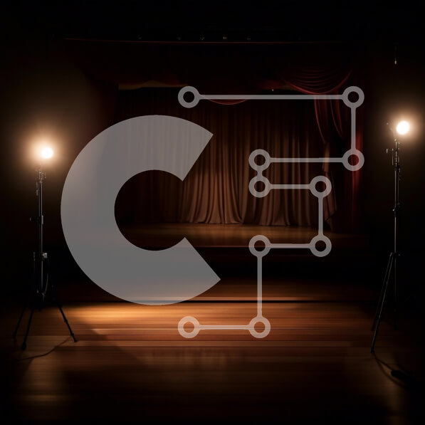 Intra Συλλεκτικό Ξύλινο Παζλ Plywood  4mm - Σκηνή με δύο προβολείς - κενό φόντο για παραστάσεις Σε Ξύλινο Κουτί - Διαστάσεις Puzzle: 10x10 cm – 25 κομμάτια