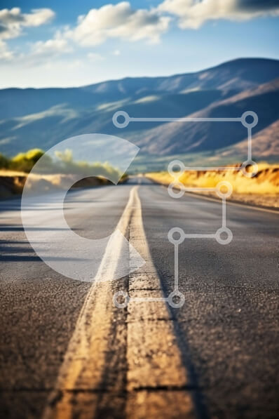 Σετ των 2 Intra Συλλεκτικό Ξύλινο Παζλ Plywood  4mm - Γραφική εικόνα ενός μεγάλου δρόμου στην έρημο με όμορφη θέα στο βουνό Σε Ξύλινο Κουτί - Διαστάσεις: 10x10 cm – 25 κομμάτια