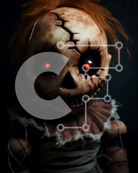 Intra Συλλεκτικό Ξύλινο Παζλ Plywood  4mm - Κοκκινομάλλα κούκλα με μαύρη στολή Σε Ξύλινο Κουτί - Διαστάσεις Puzzle: 10x10 cm – 25 κομμάτια