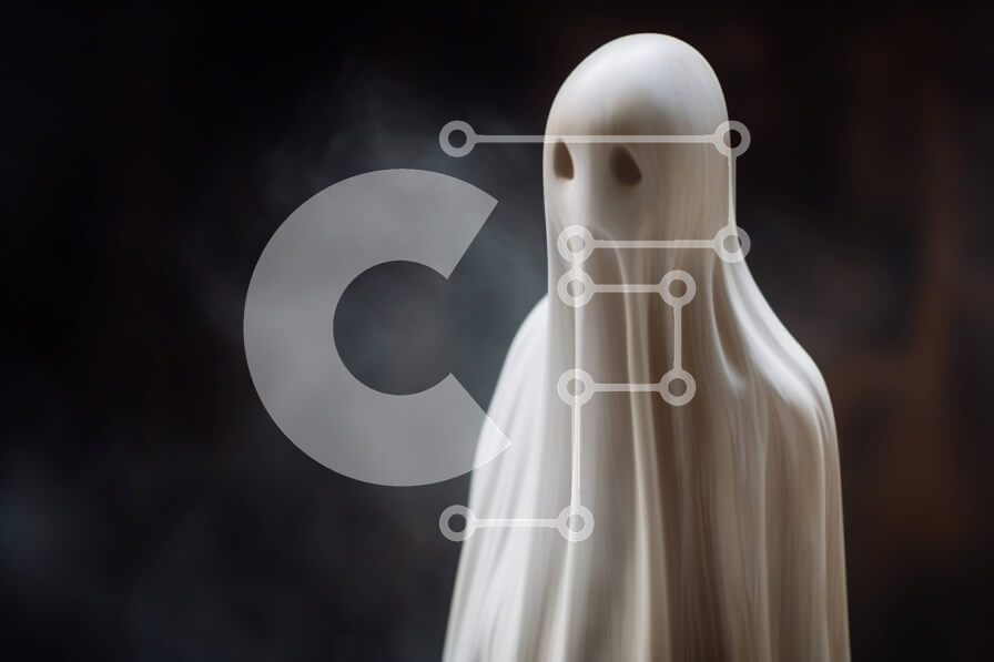 Intra Συλλεκτικό Ξύλινο Παζλ Plywood  4mm - Άγαλμα λευκό φάντασμα με καπνό σε μαύρο φόντο Σε Ξύλινο Κουτί - Διαστάσεις Puzzle: 10x10 cm – 25 κομμάτια