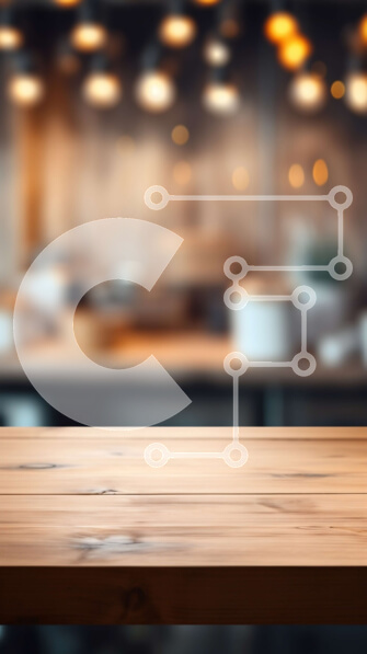 Intra Συλλεκτικό Ξύλινο Παζλ Plywood  4mm - Ξύλινο τραπέζι με λευκό τραπεζομάντιλο σε χώρο εστιατορίου ή καφέ Σε Ξύλινο Κουτί - Διαστάσεις Puzzle: 10x10 cm – 25 κομμάτια