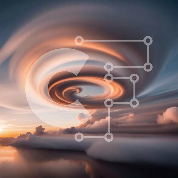 Intra Συλλεκτικό Ξύλινο Παζλ Plywood  4mm - Σαγηνευτική εικόνα μιας περιστρεφόμενης δίνης στον ουρανό στο ηλιοβασίλεμα Σε Ξύλινο Κουτί - Διαστάσεις: 10x10 cm – 25 κομμάτια