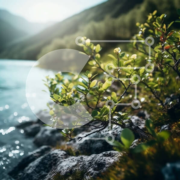 Intra Συλλεκτικό Ξύλινο Παζλ Plywood  4mm - Εκπληκτική σκηνή της φύσης με αειθαλείς θάμνους στη βραχώδη ακτή Σε Ξύλινο Κουτί - Διαστάσεις: 10x10 cm – 25 κομμάτια