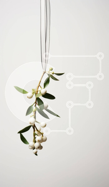 Σετ των 2 Intra Συλλεκτικό Ξύλινο Παζλ Plywood  4mm - Διακοσμητικό κλαδί με λευκά άνθη και πράσινα φύλλα Σε Ξύλινο Κουτί - Διαστάσεις: 10x10 cm – 25 κομμάτια