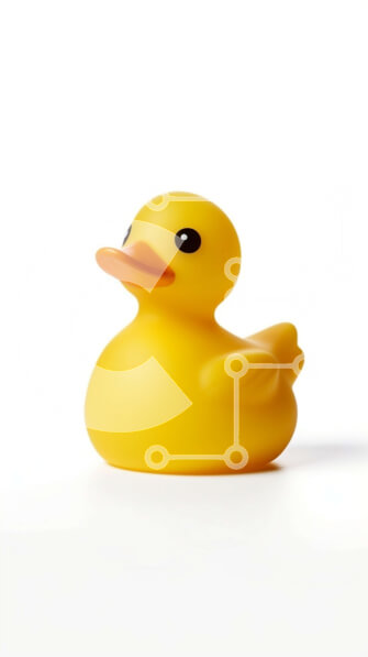 Intra Συλλεκτικό Ξύλινο Παζλ Plywood  4mm - Χαριτωμένη εικόνα μιας κίτρινης λαστιχένιας πάπιας σε μια λευκή επιφάνεια Σε Ξύλινο Κουτί - Διαστάσεις: 10x10 cm – 25 κομμάτια