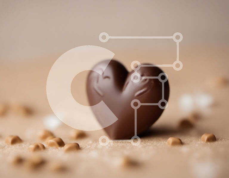 Σετ των 2 Intra Συλλεκτικό Ξύλινο Παζλ Plywood  4mm - Μπάρα σοκολάτας σε σχήμα καρδιάς στο τραπέζι με φιστίκια Σε Ξύλινο Κουτί - Διαστάσεις: 10x10 cm – 25 κομμάτια