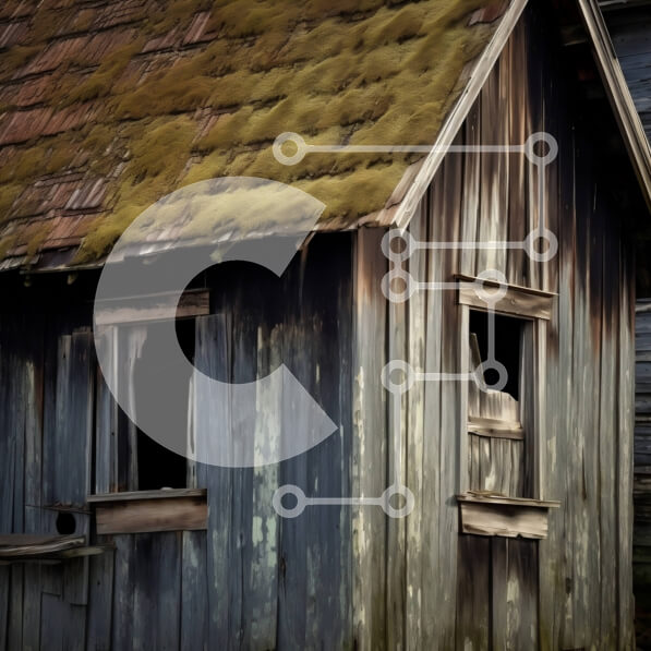 Intra Συλλεκτικό Ξύλινο Παζλ Plywood  4mm - Έρημη ξύλινη παράγκα που κάθεται στην καρδιά ενός δάσους Σε Ξύλινο Κουτί - Διαστάσεις: 10x10 cm – 25 κομμάτια