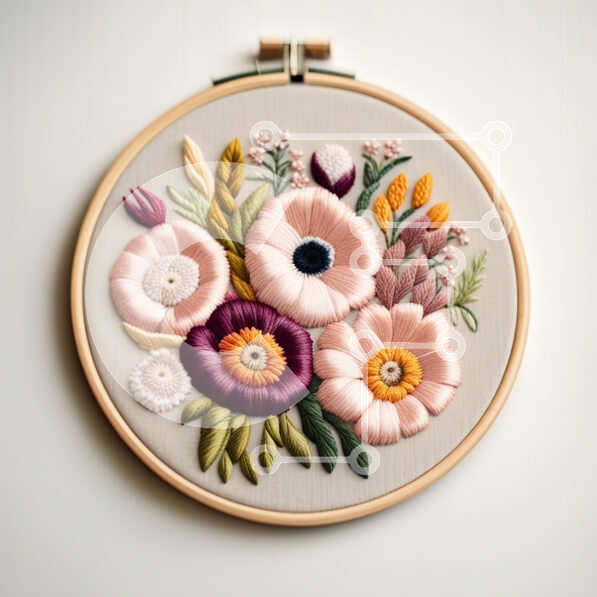 Σετ των 2 Intra Συλλεκτικό Ξύλινο Παζλ Plywood  4mm - Όμορφο σχέδιο κεντήματος με λουλούδια σε λευκό φόντο Σε Ξύλινο Κουτί - Διαστάσεις: 10x10 cm – 25 κομμάτια