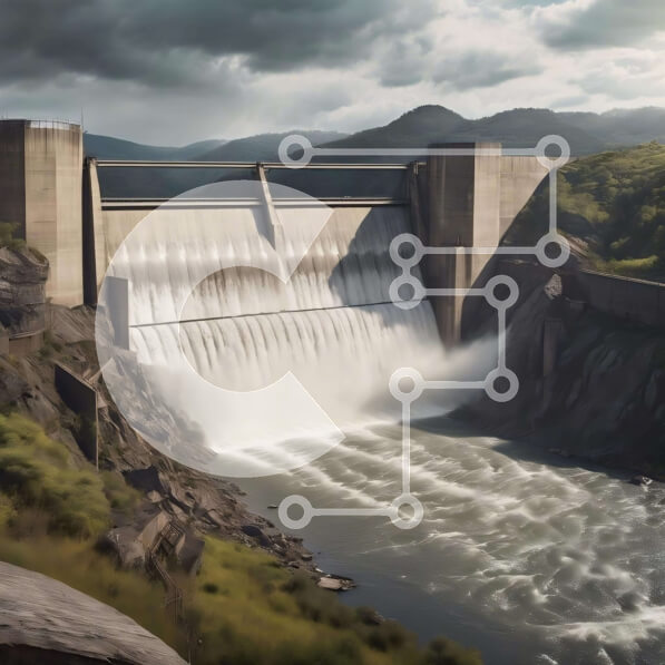 Intra Συλλεκτικό Ξύλινο Παζλ Plywood  4mm - Μεγάλο φράγμα σε φυσικό τοπίο με ρέοντα νερά Σε Ξύλινο Κουτί - Διαστάσεις: 10x10 cm – 25 κομμάτια