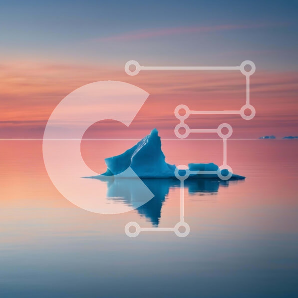 Intra Συλλεκτικό Ξύλινο Παζλ Plywood  4mm - Ενιαίο παγόβουνο που επιπλέει στο νερό στο ηλιοβασίλεμα Σε Ξύλινο Κουτί - Διαστάσεις: 10x10 cm – 25 κομμάτια